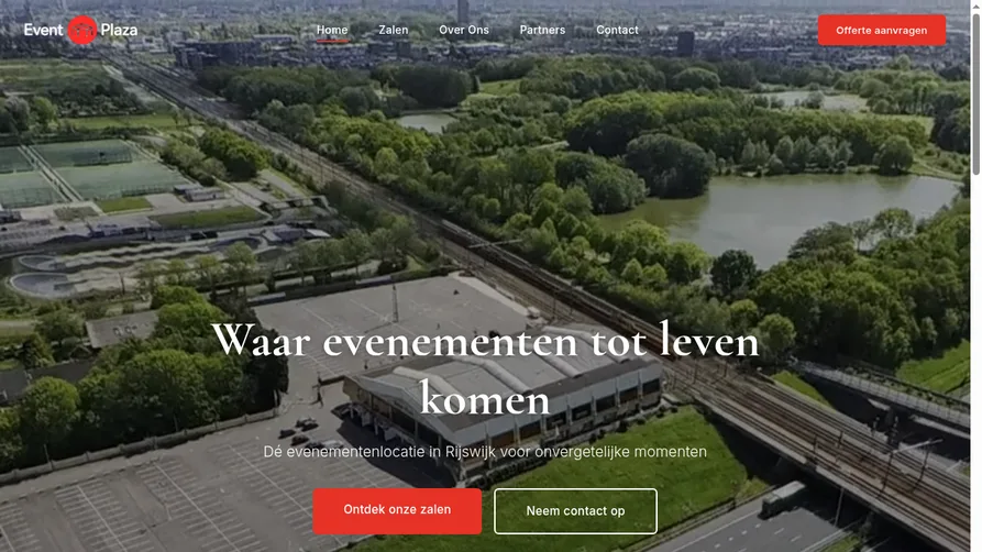 Screenshot van de Event Plaza Rijswijk website